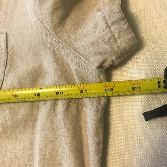 Sag Harbor Women's Large Beige Button Pocket Front Shirt Linen Blend Top - Picture 9 of 12